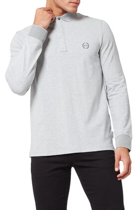 Circle Logo Stretch Cotton Polo Shirt